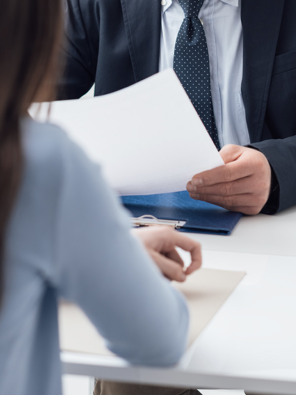 Employer interviewing candidate for roles at T2P Recruitment Agency